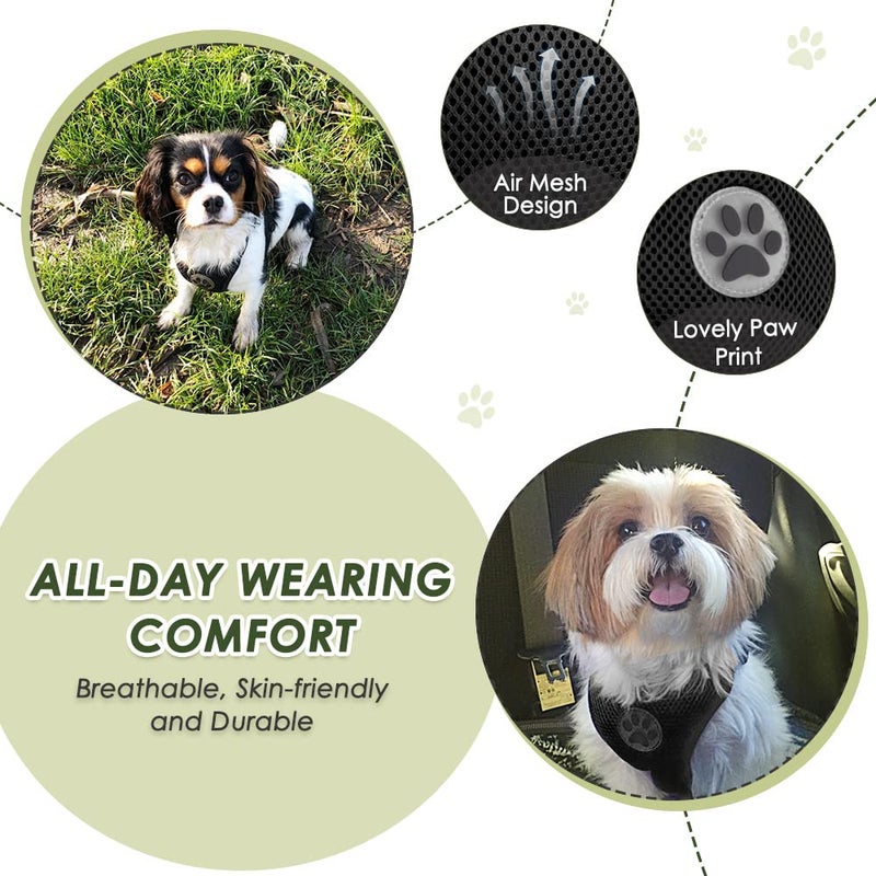 Lukovee Dog Seat Belt for Car, Adjustable Dog Car Harness for Large Medium Small Dogs, Soft Padded & Breathable Mesh Dog Seatbelt with Car Vehicle Connector Strap (Black Double Clip,Large) - Image 3